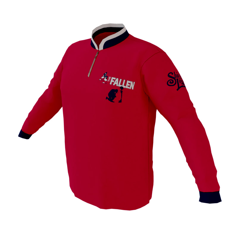 4 The Fallen - Red Long Sleeve Quarter Zip Pullover