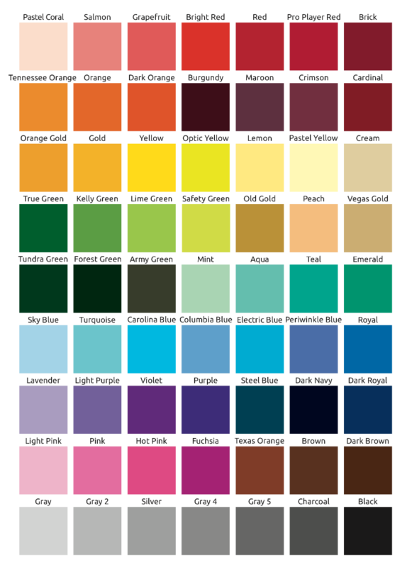 Color Options | ShirtsandLogos