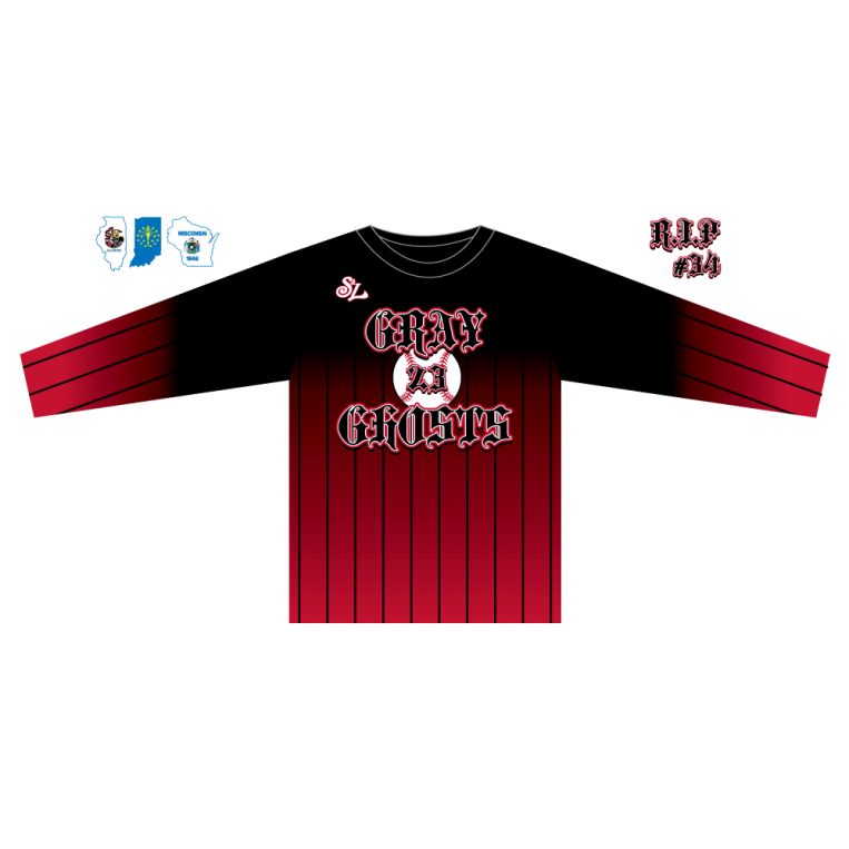 Gray Ghosts Red and Black Fade Jersey - Image 3