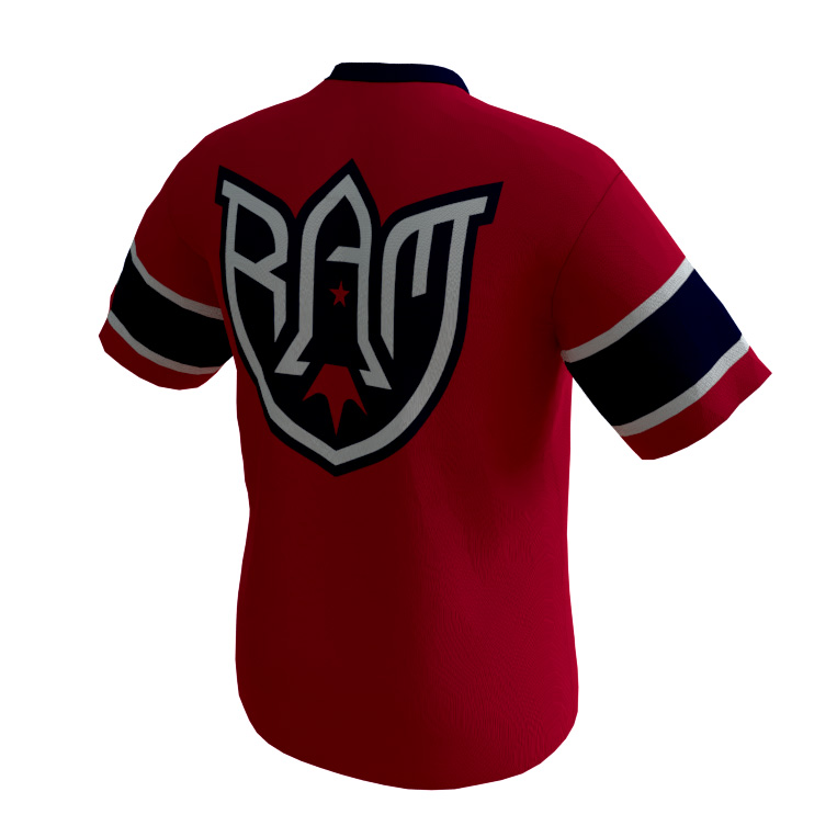 Rocket Arm Mike – Red Game Shirt - back