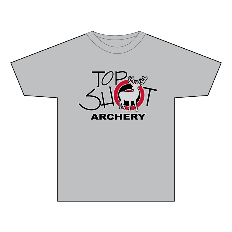 Top Shot Archery Gray Rival T-Shirt Front