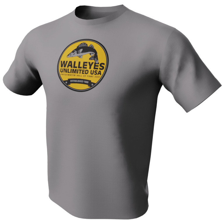 Walleyes Unlimited USA Tech T-Shirt - gray